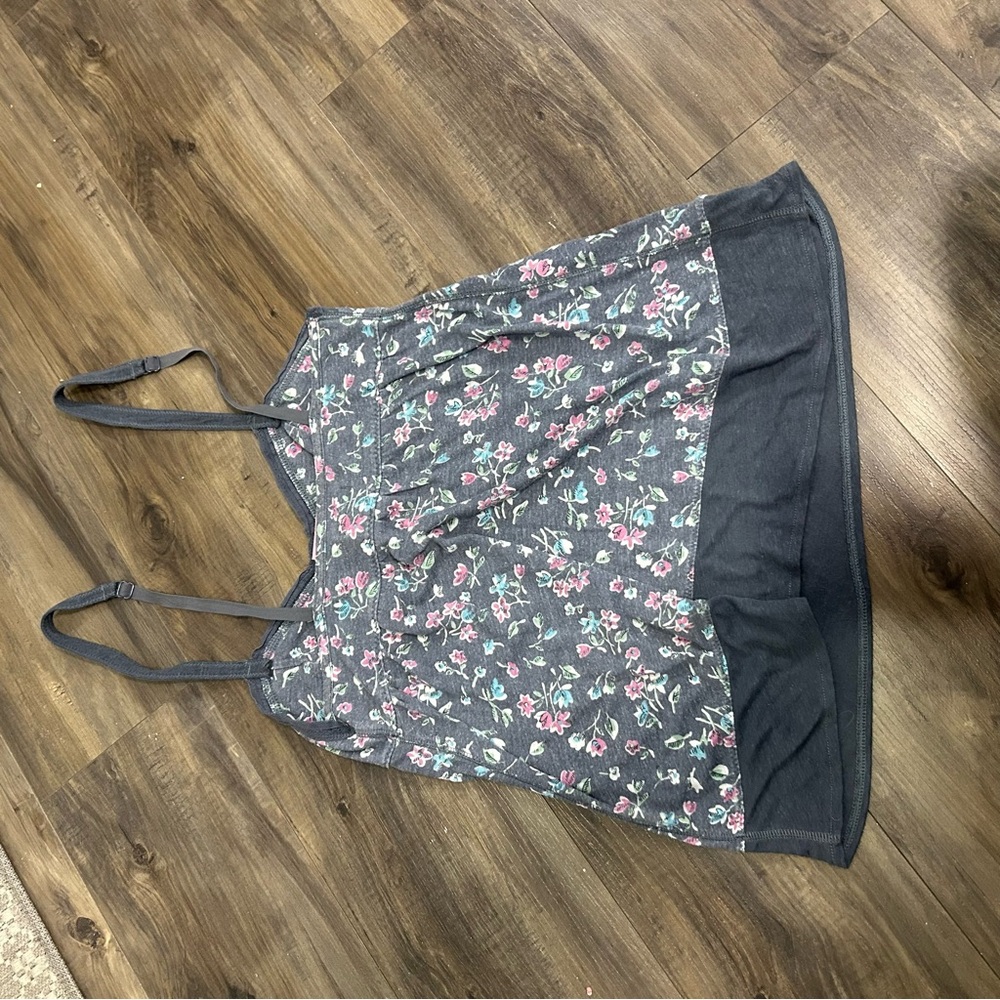 American Eagle Babydoll Floral Print Cami Tank with Adjustable Straps - Picture 5 of 5
